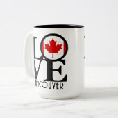 LOVE Vancouver (BC-vlag) 15 oz Tweekleurige Koffiemok (Voorkant links)