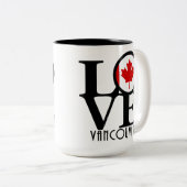 LOVE Vancouver (BC-vlag) 15 oz Tweekleurige Koffiemok (Voorkant rechts)