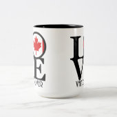 LOVE Vancouver (BC-vlag) 15 oz Tweekleurige Koffiemok (Center)