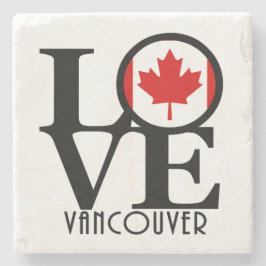 LOVE Vancouver (Canadese vlag) Stenen Onderzetter