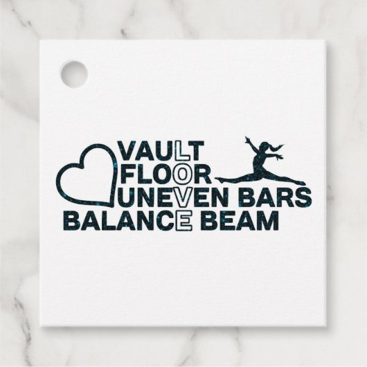Love Vault Floor Uneven Bars Balance Beam Bedankjes Labels (Voorkant)