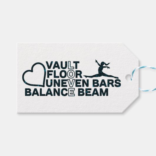 Love Vault Floor Uneven Bars Balance Beam Cadeaulabel (Voorkant (Horizontaal))