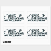 Love Vault Floor Uneven Bars Balance Beam Rechthoekige Sticker (Vel)
