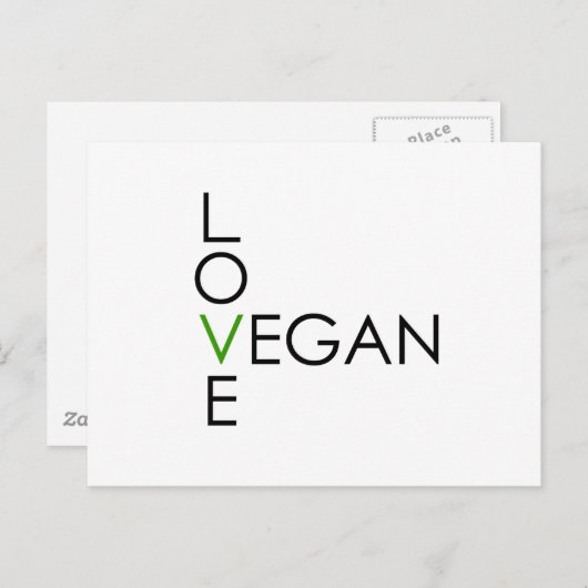 Love Vegan Briefkaart (Voorkant / Achterkant)