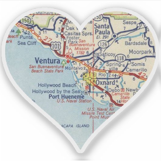 Love Ventura CA  kaart Sticker (Voorkant)