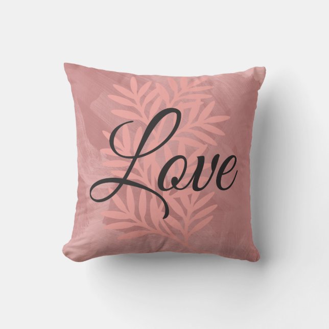 "Love" Verf geborsteld Slag Decorative Pillow Kussen (Voorkant)
