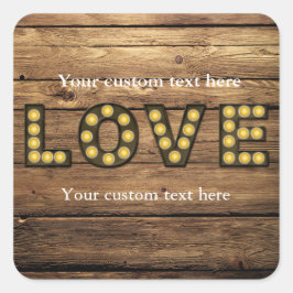 LOVE Verlichte Letters Rustiek Land Sticker Favor