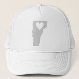 Love Vermont Shaped Grey with Heart Cutout Trucker Pet