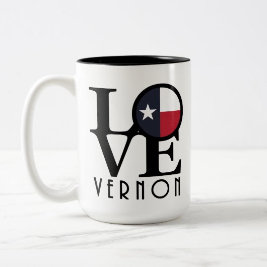 LOVE VErnon Texas 15oz Tweekleurige Koffiemok (Links)