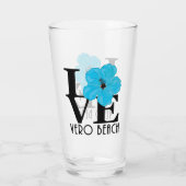 LOVE Vero Beach Blue Hibiscus Glas (Achterkant)