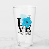 LOVE Vero Beach Blue Hibiscus Glas (Voorkant)