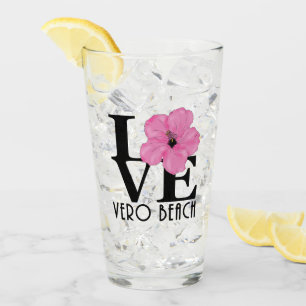 LOVE Vero Beach Hibiscus Glas