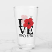 LOVE Vero Beach Red Hibiscus Glas (Achterkant)