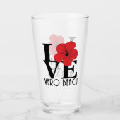 LOVE Vero Beach Red Hibiscus Glas (Voorkant)
