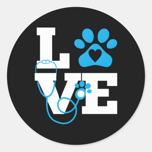Love Veterinary Medicine Vet Tech Week Teacher Pri Ronde Sticker (Voorkant)