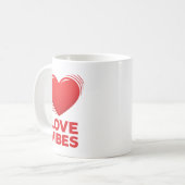 Love Vibes Heart Valentine Design Koffiemok (Voorkant links)