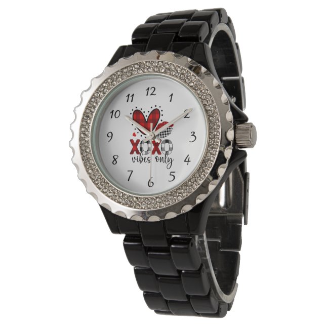 Love Vibes only Rhinestone Watch Horloge (Gekanteld)