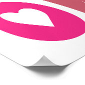 Love Vibes Only Vette Typografie Rood Roze Paarse Poster (Hoek)