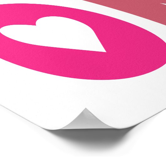 Love Vibes Only Vette Typografie Rood Roze Paarse Poster (Hoek)