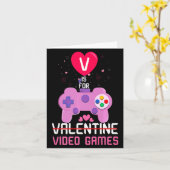 Love Video Game Gamer Gaming Hearts Day Happy Vale Kaart (Gele Bloem)