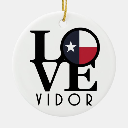 LOVE Vidor Texas Keramisch Ornament (Voorkant)