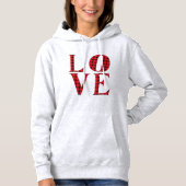 LOVE vier letters woord rustige rode buffelvlek Hoodie (Voorkant)