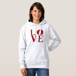 LOVE vier letters woord rustige rode buffelvlek Hoodie