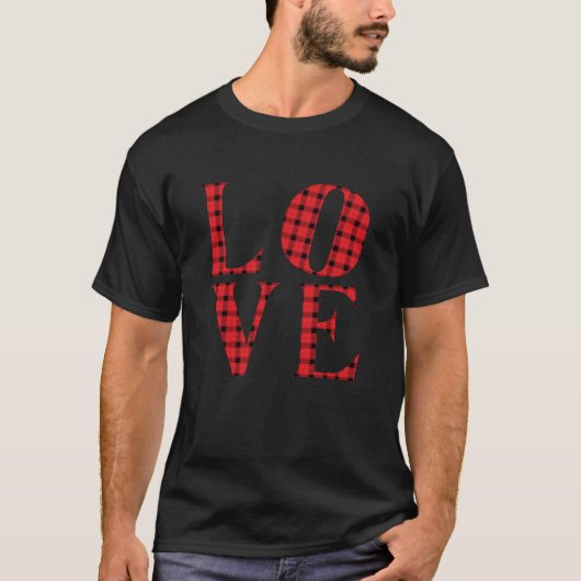 LOVE vier letters woord rustige rode buffelvlek T-shirt (Voorkant)