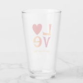 LOVE Vierkante belettering Ombre Rood & Geel Glas (Achterkant)