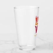 LOVE Vierkante belettering Ombre Rood & Geel Glas (Rechts)