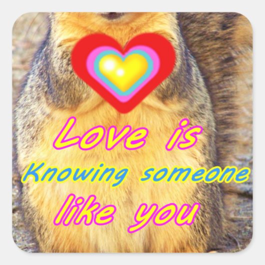 Love_ Vierkante Sticker (Voorkant)