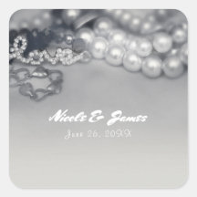 Love Vintage Glam Zwart & Witte Parels Bruiloft