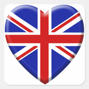 love vlagge Verenigd Koninkrijk Engeland Vierkante Sticker
