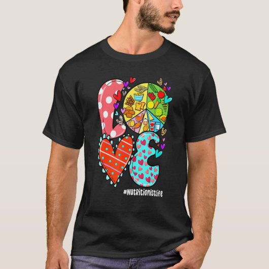 LOVE Voedingsdeskundige Leven Luipaard Hart Valent T-shirt (Voorkant)