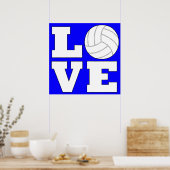 LOVE Volleyball Aangepaste kleurenvierkant Poster (Keuken)