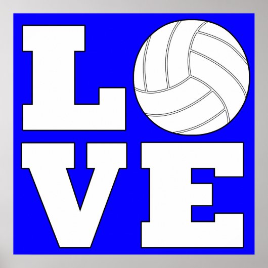 LOVE Volleyball Aangepaste kleurenvierkant Poster (Voorkant)