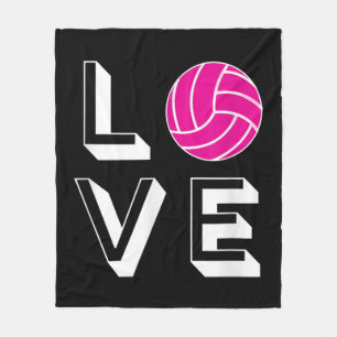 Love Volleyball Girls Birthday Gift Graphic Fleece Deken