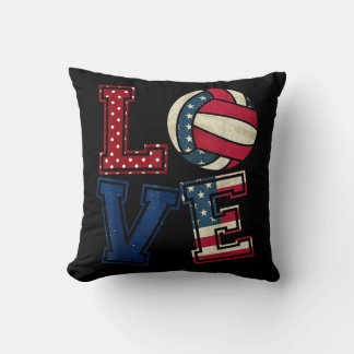 LOVE Volleyball Lover USA Vlag patriottisch jul Kussen