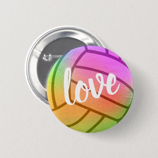 Love Volleyball Ronde Button 5,7 Cm (Voorkant /achterkant)