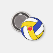 Love volleyball - Sport ball with hart Magneet (Voorkant / Achterkant)