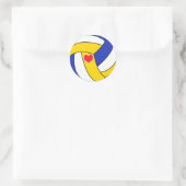 Love volleyball - Sport ball with hart Ronde Sticker (Tas)