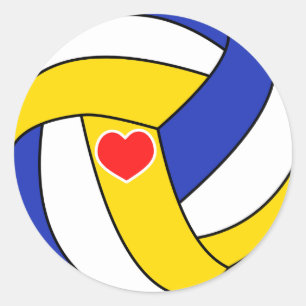 Love volleyball - Sport ball with hart Ronde Sticker