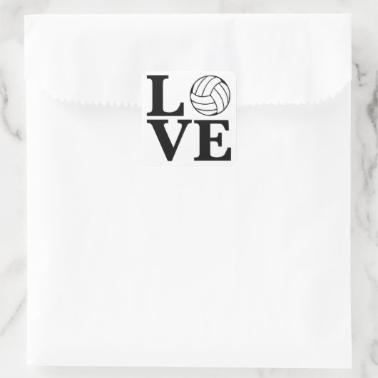LOVE Volleyball Vierkante Sticker (Tas)