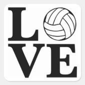 LOVE Volleyball Vierkante Sticker (Voorkant)