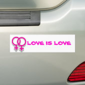 Love Vrouw Symbol Lesbian Love Bumper Bumpersticker (Op auto)