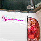 Love Vrouw Symbol Lesbian Love Bumper Bumpersticker (Op Truck)