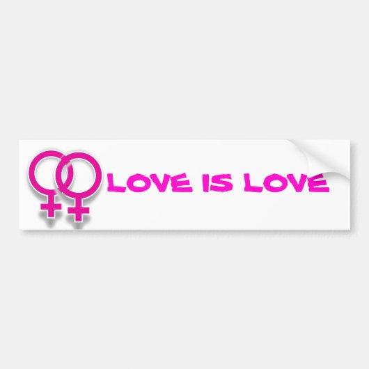 Love Vrouw Symbol Lesbian Love Bumper Bumpersticker (Voorkant)