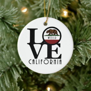 LOVE WACHTE Californië Keramisch Ornament