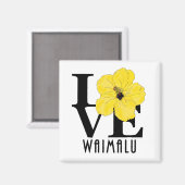 LOVE Waimalu Yellow Hibiscus Magneet (Voorkant / Achterkant)