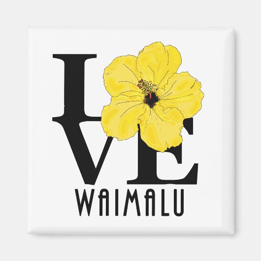 LOVE Waimalu Yellow Hibiscus Magneet (Voorkant)